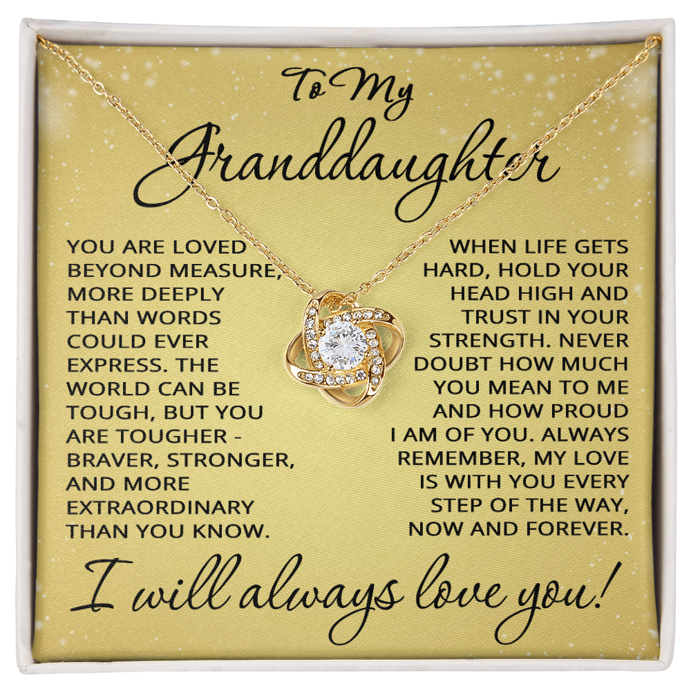 Granddaughter Gift To My Granddaughter Necklace from Grandpa Grandma Grandparents for Graduation Christmas Birthday Love Knot Pendant