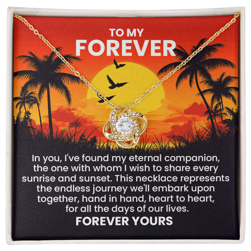 To My Forever Necklace for Wife – Romantic Valentine's Day Gift for Women, Bride Gift from Groom, Anniversary Jewelry with Inspirational Quote for Her – Perfect Gift for Wife from Husband