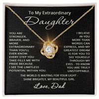 Load image into Gallery viewer, To My Daughter Necklace from Dad - Christmas Gifts for Daughter from Dad - Heartfelt Message Love Knot Pendant
