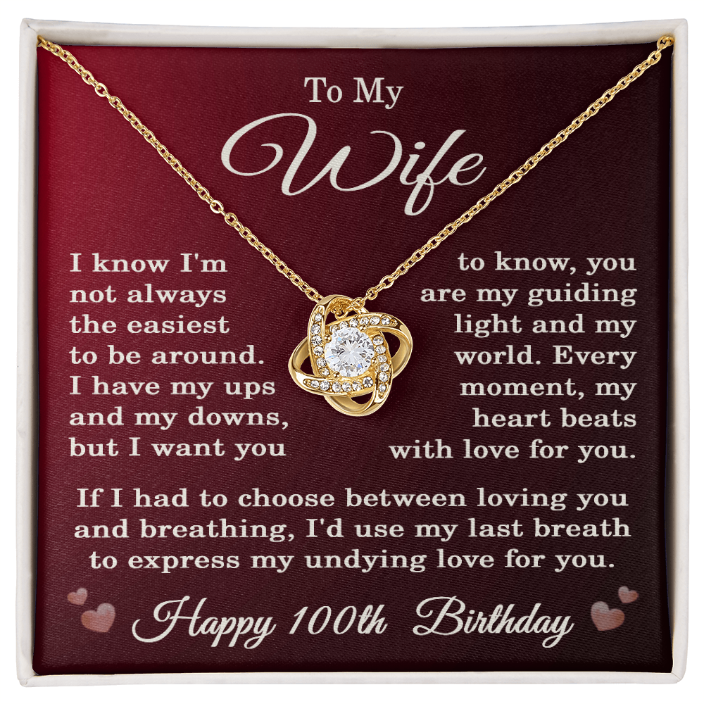 100th Birthday Gifts for Wife Happy 100th Birthday Necklace Jewelry 100 Years Old Birthday Gift