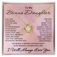 Load image into Gallery viewer, To My Bonus Daughter Necklace from Stepmom or Stepdad - Stepdaughter Gift for Birthday
