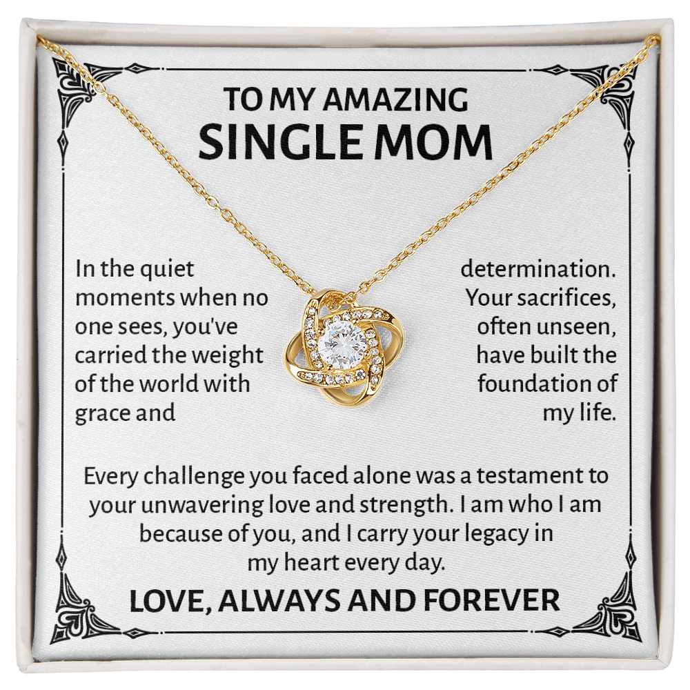 Single Mom Gift - To My Single Mom Necklace – Mother's Day Gift for Single Mom, Single Mom Christmas Gift - Birthday Gifts for Single Moms