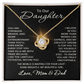To Our Daughter Necklace – Gift from Mom and Dad – Love Knot Pendant for Birthday or Christmas