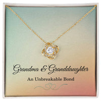 Load image into Gallery viewer, Grandma and Granddaughter Necklace Grandmother Christmas Gift An Unbreakable Bond Love Knot Pendant ShineOn Fulfillment
