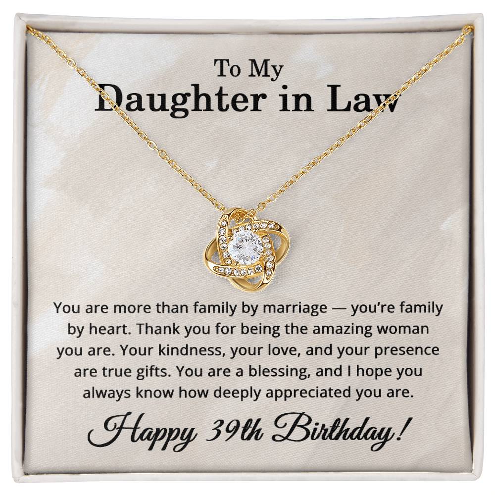39th Birthday Gifts for Daughter in Law - 39th Birthday Necklace for Daughter-in-Law - To My Daughter in Law Necklace
