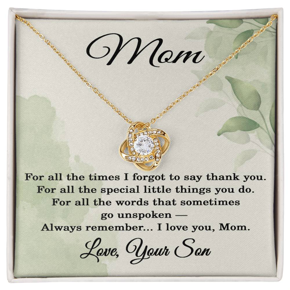 Mom Necklace from Son - Mom Birthday Gift from Son - Jewelry for Mothers from Son