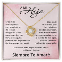 Load image into Gallery viewer, A Mi Hija Collar, Regalo Para Mi Hija de Mamá y Papá, Collar Nudo de Amor - Spanish Daughter Gift
