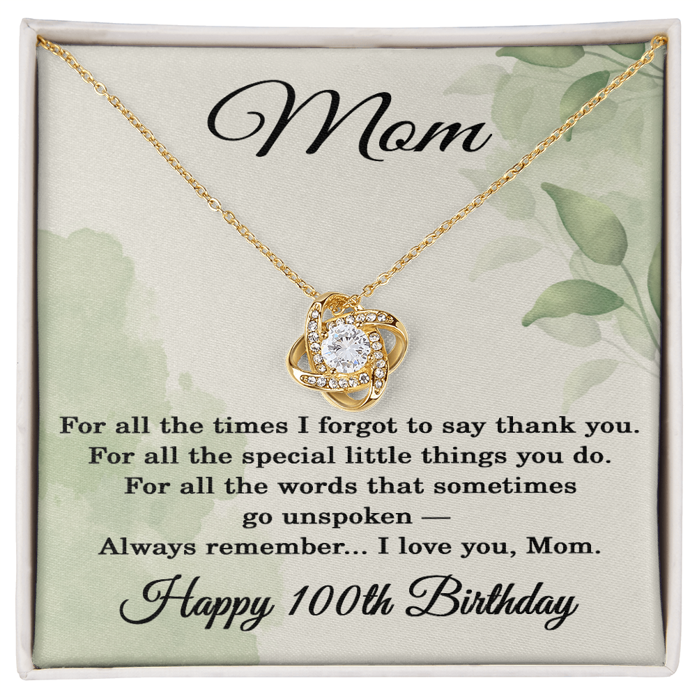 100th Birthday Gifts for Mom - 100th Birthday Necklace for Mom - Happy 100th Birthday Jewelry for Mothers