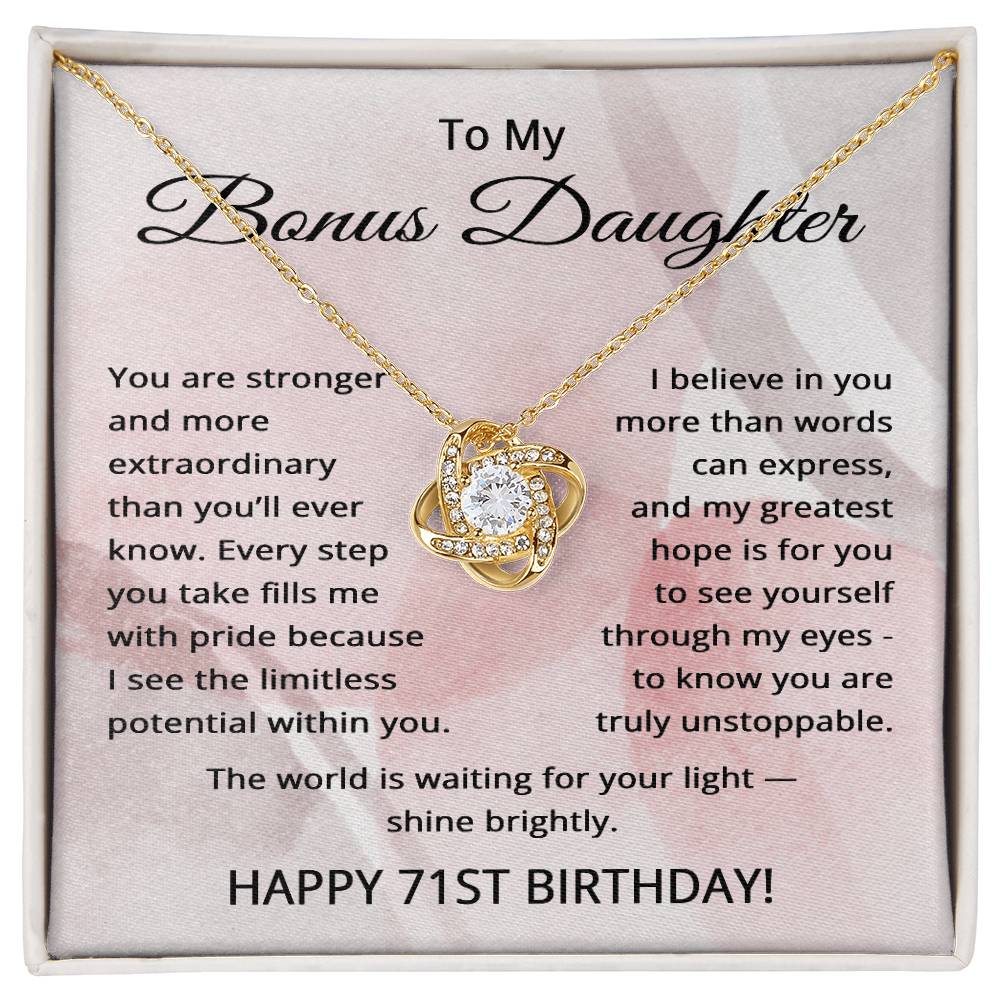 71st Birthday Gifts for Bonus Daughter - 71st Birthday Necklace for Stepdaughter - To My Step Daughter Necklace