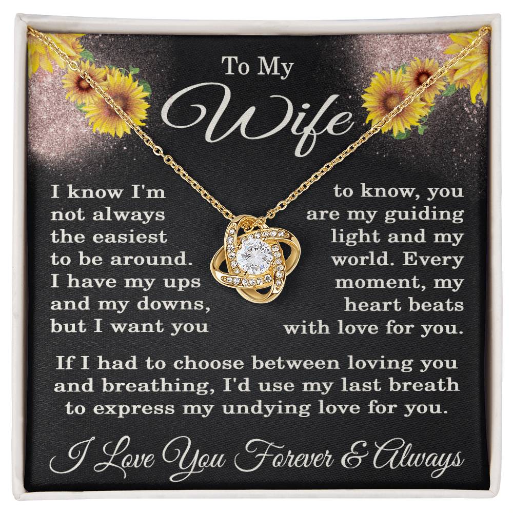 To My Wife Necklace from Husband with Flowers
