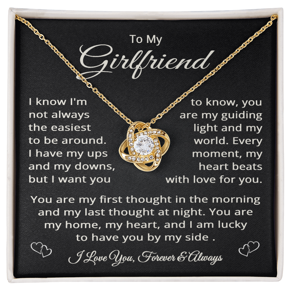 To My Girlfriend Necklace for Women, Jewelry for Birthday, Christmas, Valentine's Day, or Anniversary - Love Knot Pendant