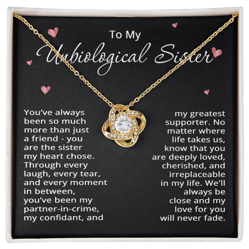 To My Unbiological Sister Necklace for Women Best Friend Gifts for Christmas Bestie Birthday Step Sister Gift for Her Bonus Sister Friendship BFF Sister-in-Law Gift