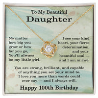 Load image into Gallery viewer, 100th Birthday Gifts for Daughter - To My Daughter Necklace
