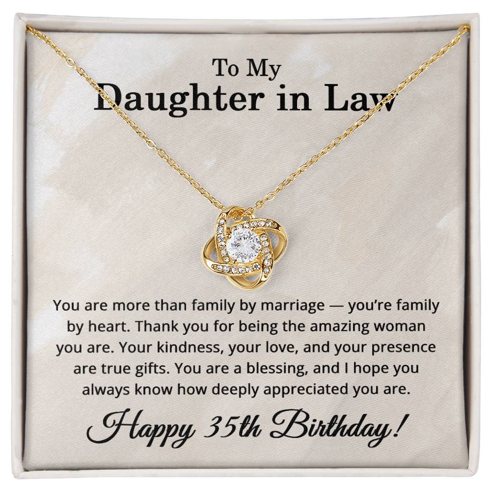 35th Birthday Gifts for Daughter in Law - 35th Birthday Necklace for Daughter-in-Law - To My Daughter in Law Necklace