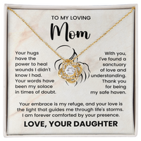 Load image into Gallery viewer, Gift for Mom from Daughter – To My Loving Mom Love Knot Necklace with Heartfelt Message Card
