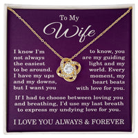 Load image into Gallery viewer, To My Wife Necklace from Husband Anniversary Jewelry for Wife with Purple Background
