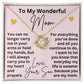 To My Mom Necklace from Son – Love Knot Pendant for Christmas, Valentine’s Day, or Mother’s Day – I Will Always Carry You in My Heart and Prayers