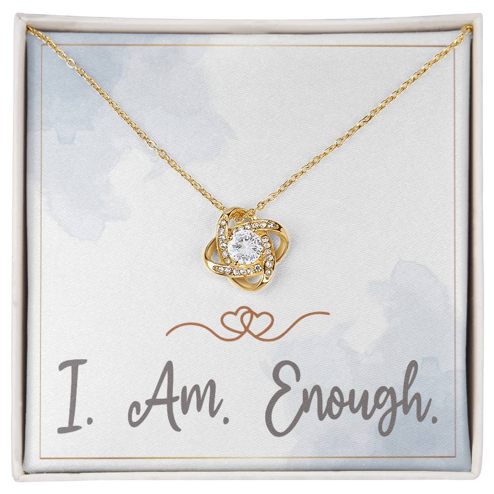I Am Enough Necklace Christmas Gifts for Daughter Affirmation Necklace for Women Love Knot Necklace