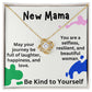 First Time Mom Necklace – New Mom Gift for Christmas or Mother’s Day – May Your Journey Be Full of Laughter, Happiness, and Love