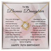 Load image into Gallery viewer, 76th Birthday Gifts for Bonus Daughter - 76th Birthday Necklace for Stepdaughter - To My Step Daughter Necklace
