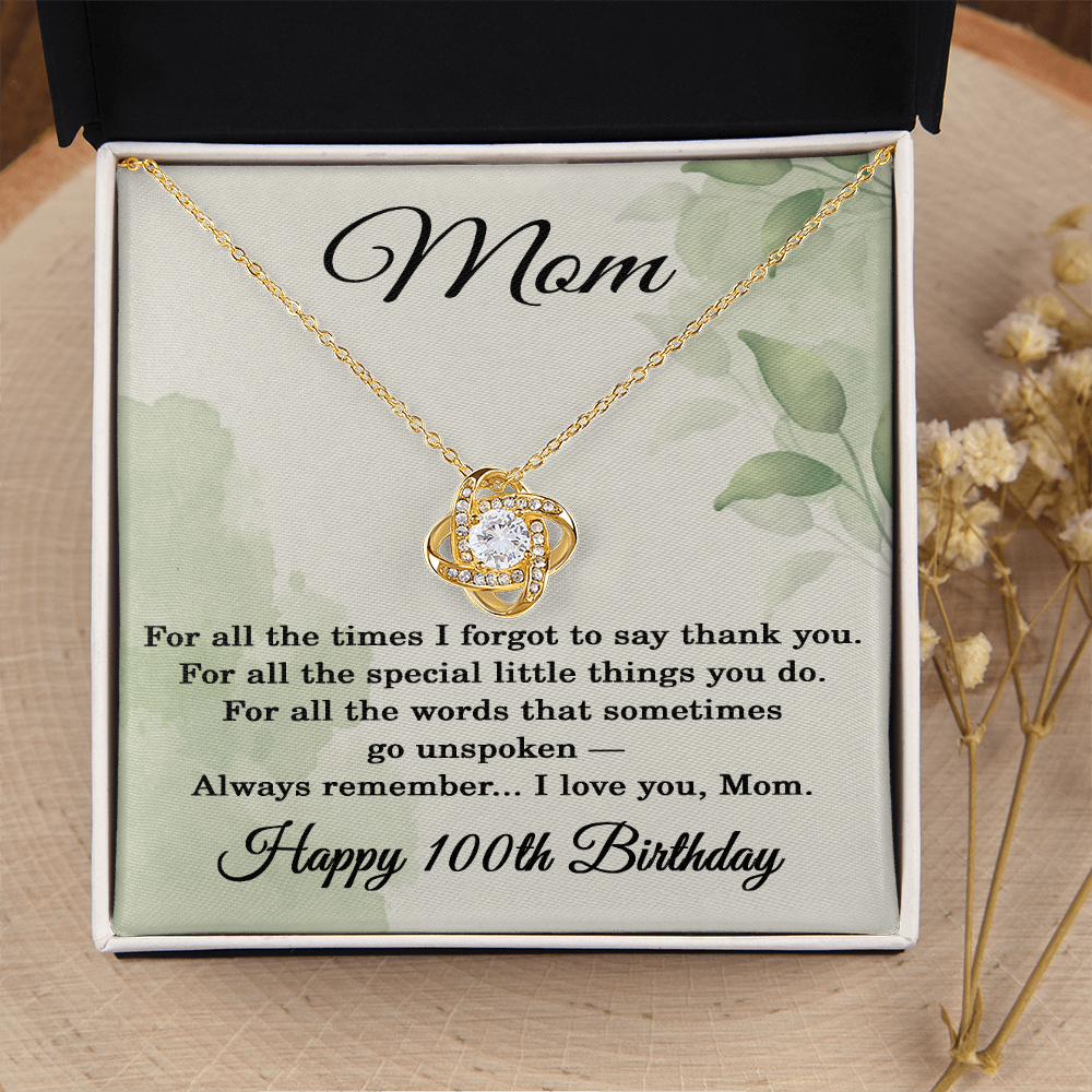 100th Birthday Gifts for Mom - 100th Birthday Necklace for Mom - Happy 100th Birthday Jewelry for Mothers