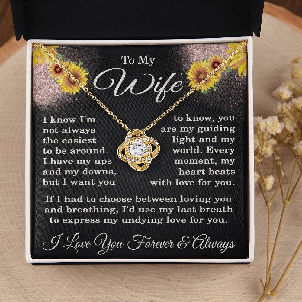 To My Wife Necklace from Husband with Flowers