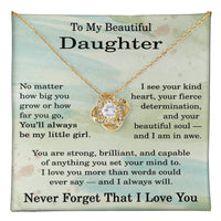 Load image into Gallery viewer, To My Beautiful Daughter Necklace - Love Knot Necklace for Daughter
