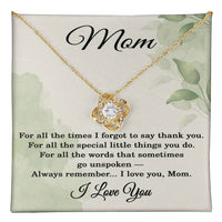 Load image into Gallery viewer, I Love You Mom Necklace with Message Card – Sentimental Love Knot Gift for Mother
