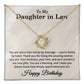Birthday Gifts for Daughter in Law Adult - To My Daughter-in-Law Necklace