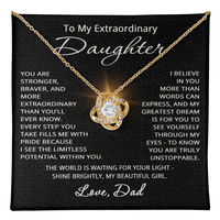 Load image into Gallery viewer, To My Daughter Necklace from Dad - Christmas Gifts for Daughter from Dad - Heartfelt Message Love Knot Pendant

