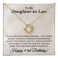 93rd Birthday Gifts for Daughter in Law - To My Daughter in Law Necklace