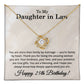 25th Birthday Gifts for Daughter in Law - To My Daughter in Law Necklace