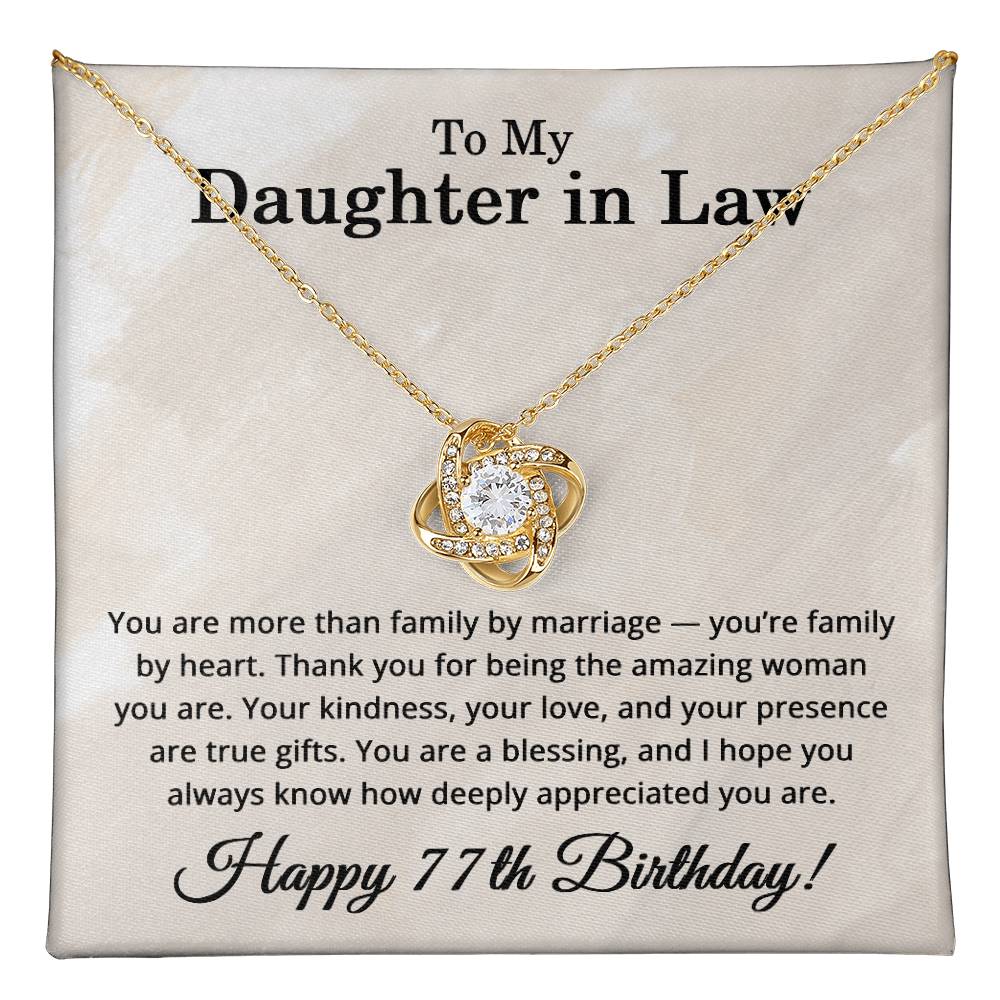 77th Birthday Gifts for Daughter in Law - To My Daughter in Law Necklace
