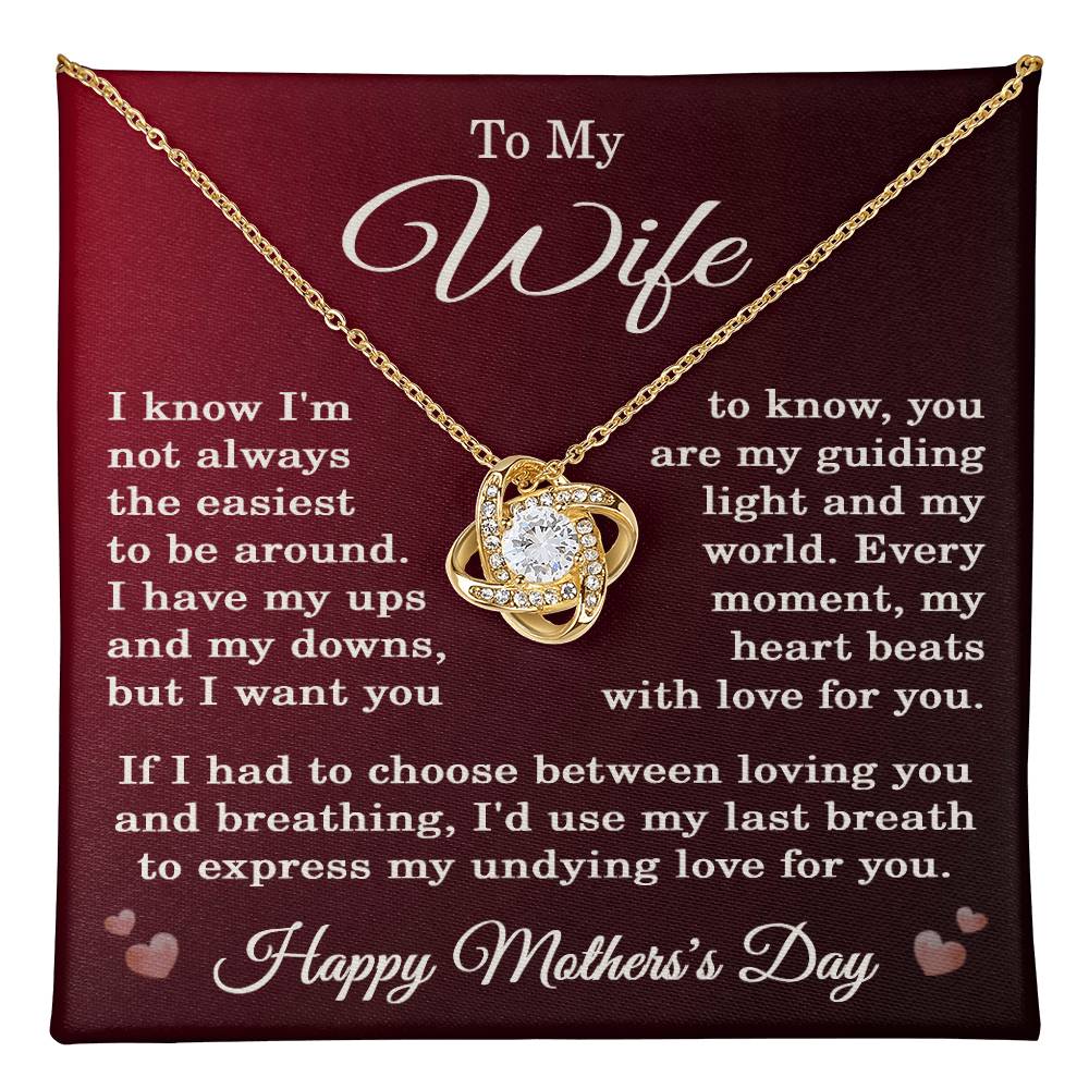 To My Wife Mother’s Day Necklace with Message Card – Romantic Pendant Gift for Wife
