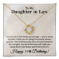 55th Birthday Gifts for Daughter in Law - To My Daughter in Law Necklace