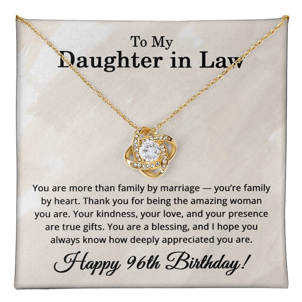96th Birthday Gifts for Daughter in Law - To My Daughter in Law Necklace