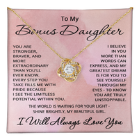 Load image into Gallery viewer, To My Bonus Daughter Necklace from Stepmom or Stepdad - Stepdaughter Gift for Birthday

