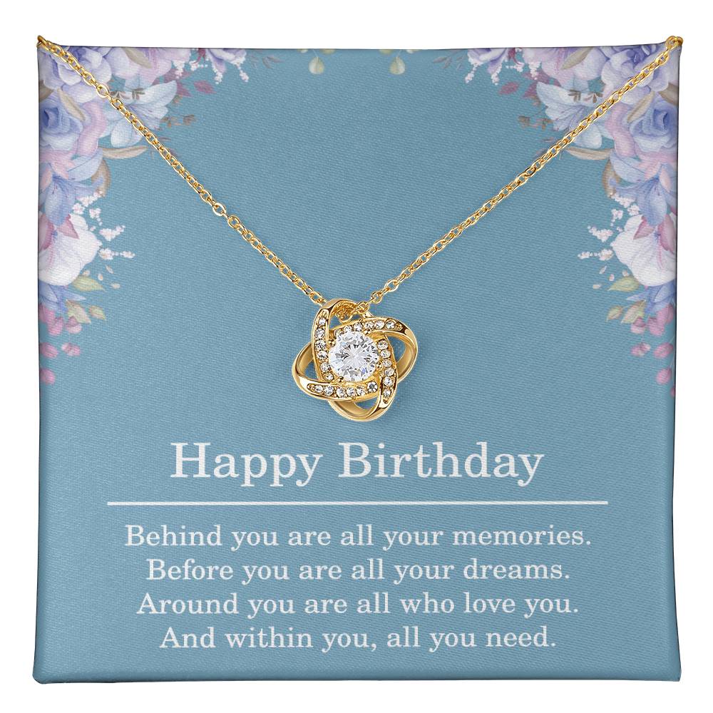 Birthday Necklace for Women - Love Knot Necklace for Best Friend