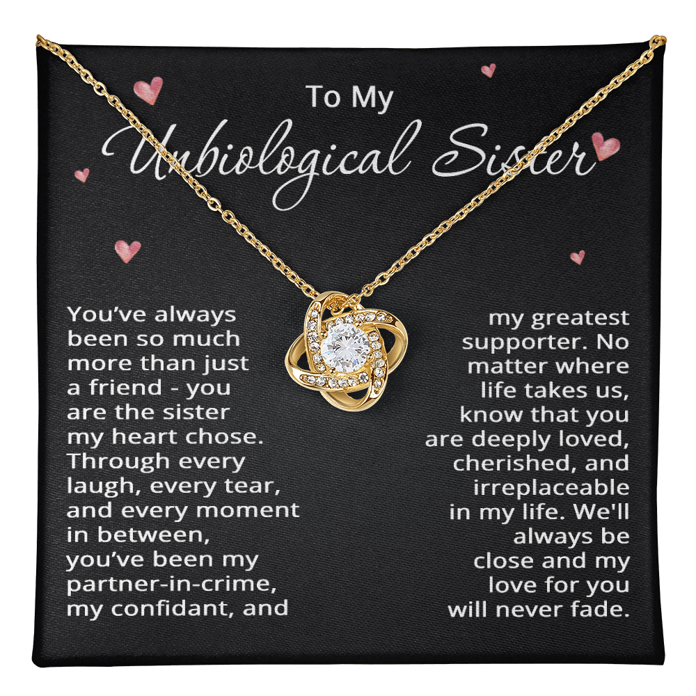 To My Unbiological Sister Necklace for Women Best Friend Gifts for Christmas Bestie Birthday Step Sister Gift for Her Bonus Sister Friendship BFF Sister-in-Law Gift