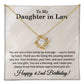 62nd Birthday Gifts for Daughter in Law - To My Daughter in Law Necklace