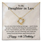44th Birthday Gifts for Daughter in Law - To My Daughter in Law Necklace