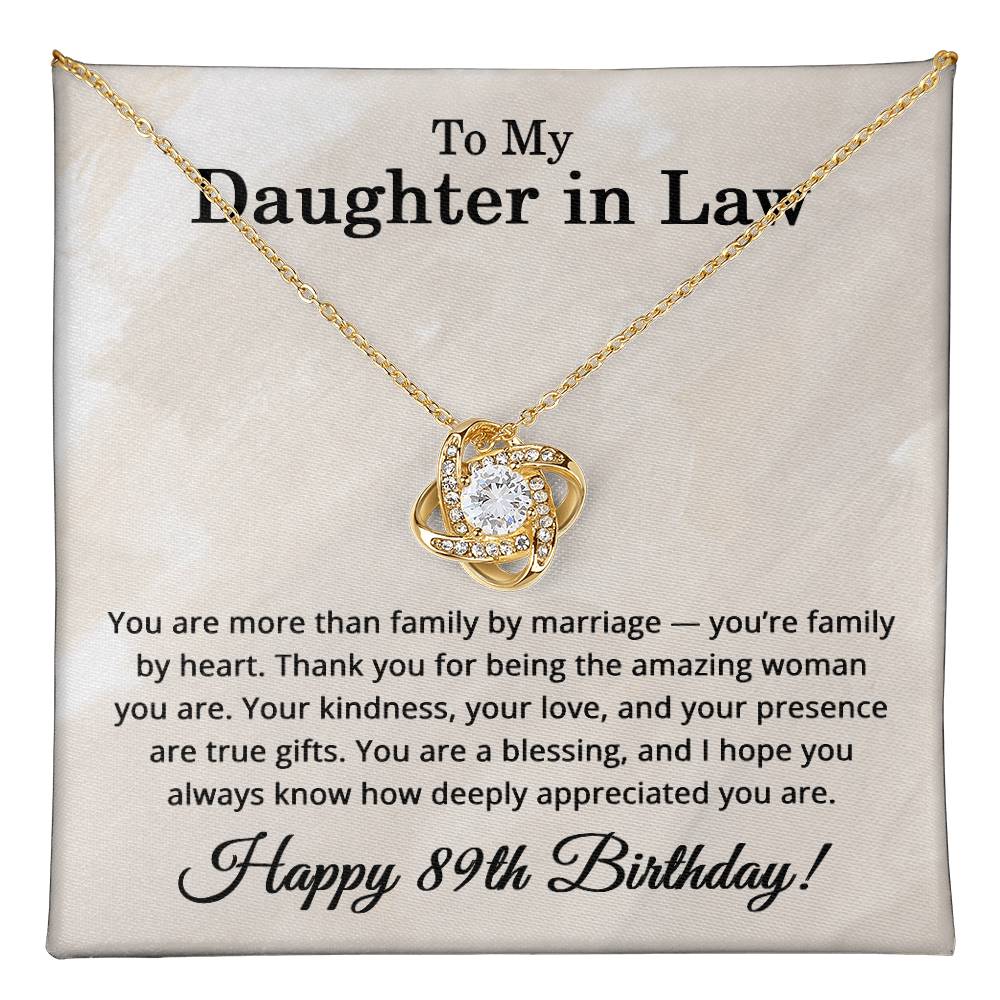 89th Birthday Gifts for Daughter in Law - To My Daughter in Law Necklace