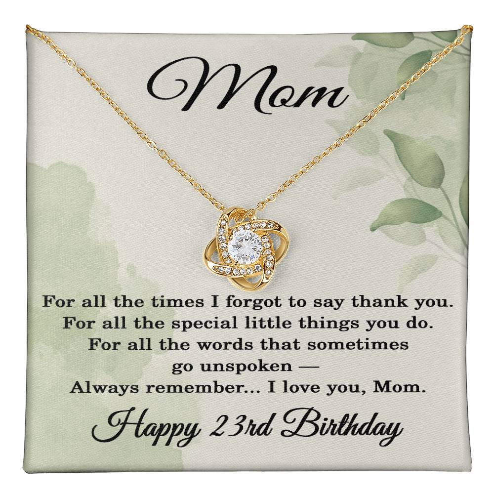 23rd Birthday Gifts for Mom - 23rd Birthday Necklace for Mom - Happy 23rd Birthday Jewelry for Mothers