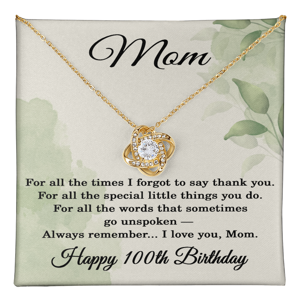 100th Birthday Gifts for Mom - 100th Birthday Necklace for Mom - Happy 100th Birthday Jewelry for Mothers