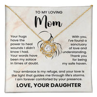 Load image into Gallery viewer, Gift for Mom from Daughter – To My Loving Mom Love Knot Necklace with Heartfelt Message Card
