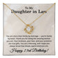 23rd Birthday Gifts for Daughter in Law - To My Daughter in Law Necklace