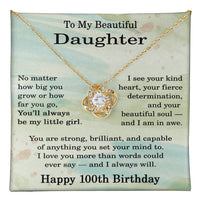 Load image into Gallery viewer, 100th Birthday Gifts for Daughter - To My Daughter Necklace

