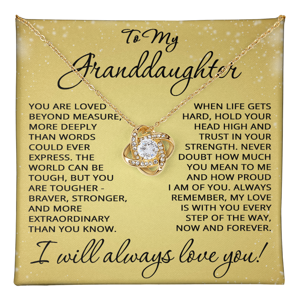 Granddaughter Gift To My Granddaughter Necklace from Grandpa Grandma Grandparents for Graduation Christmas Birthday Love Knot Pendant