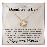 Load image into Gallery viewer, 100th Birthday Gifts for Daughter in Law - To My Daughter in Law Necklace
