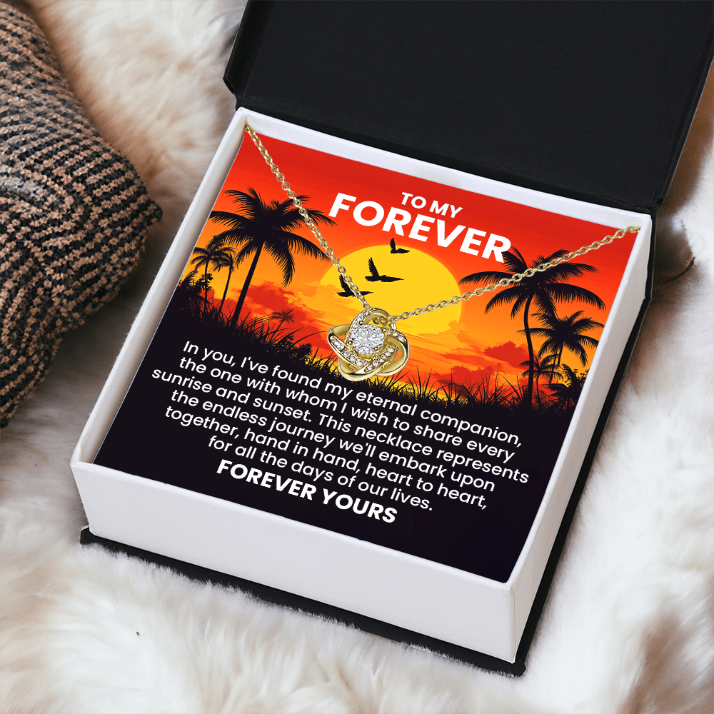 To My Forever Necklace for Wife – Romantic Valentine's Day Gift for Women, Bride Gift from Groom, Anniversary Jewelry with Inspirational Quote for Her – Perfect Gift for Wife from Husband